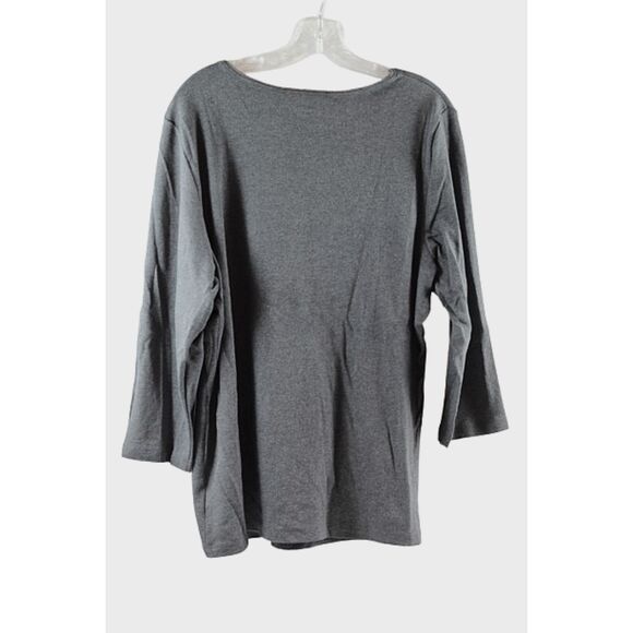 Karen Scott Gray Women's Long Sleeve Casual Pullover 1X 010 - Picture 6 of 6